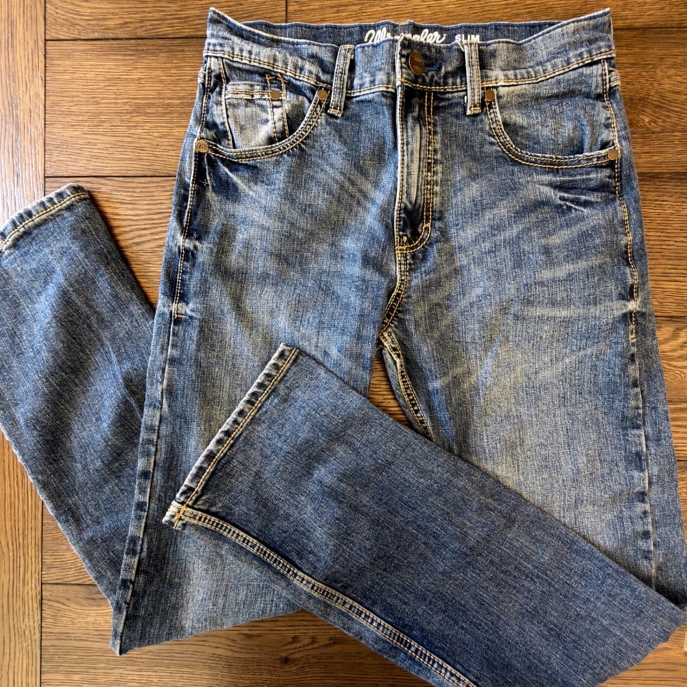 Wrangler Retro Slim Bootcut Jeans Mens 31x34 Medium Wash Denim 10WLT77LY